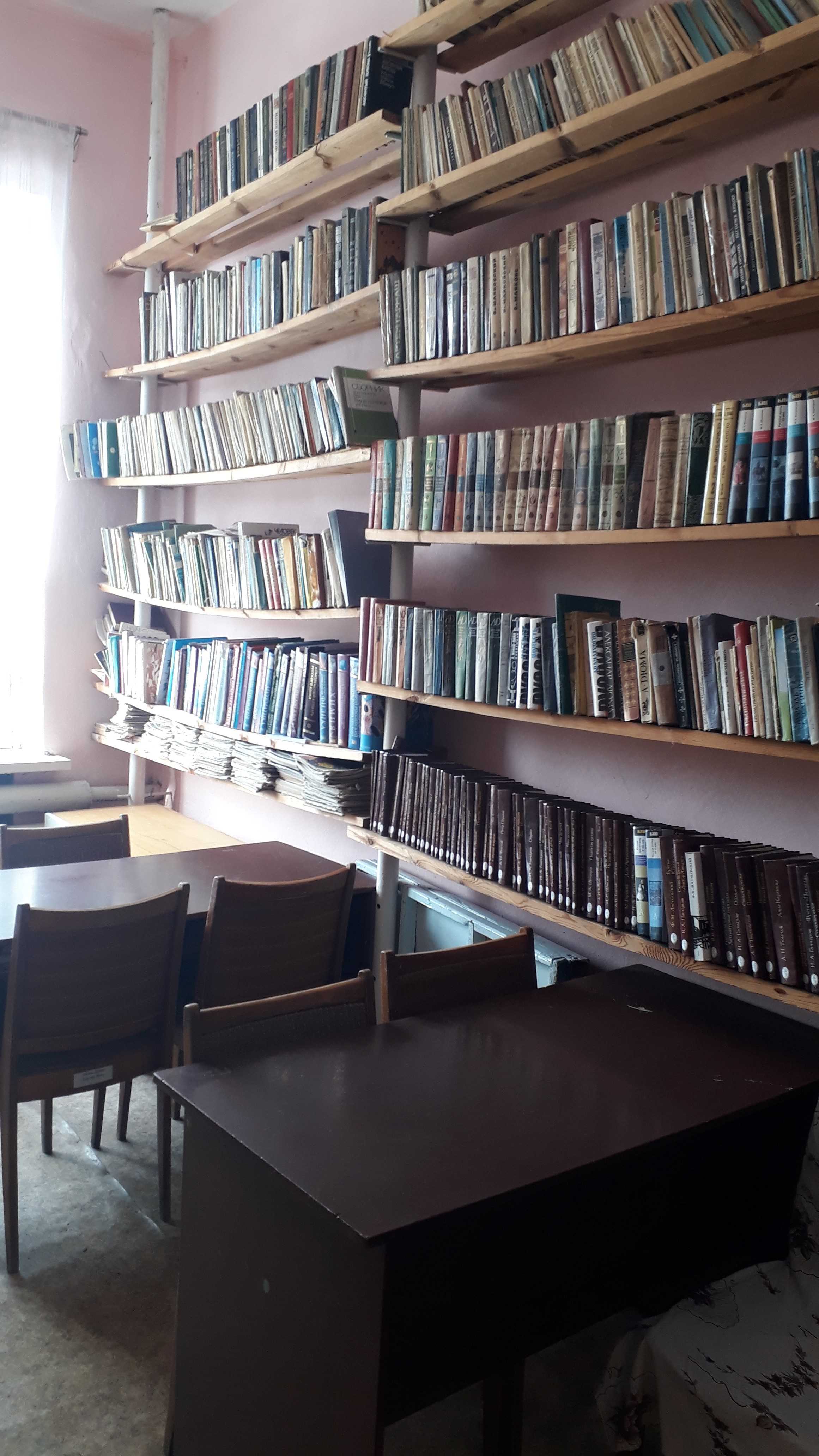 Стеллажи с художественной, справочной и методической литературой